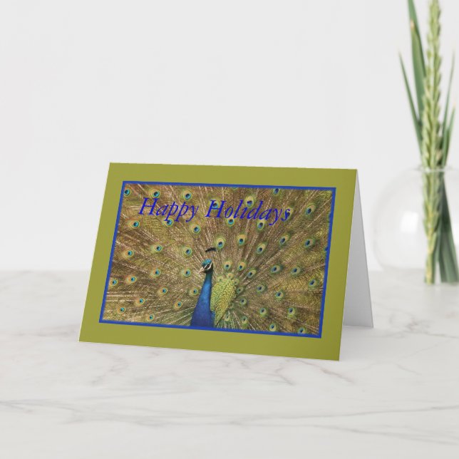 Carte de Noël de paon (Devant)