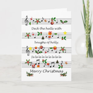 Carte de Noël de partition de musique Joyeux Noël