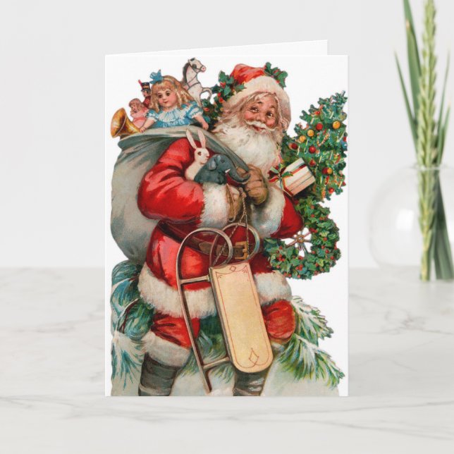 Carte de Noël de Père Noël avec l'affranchissement (Devant)