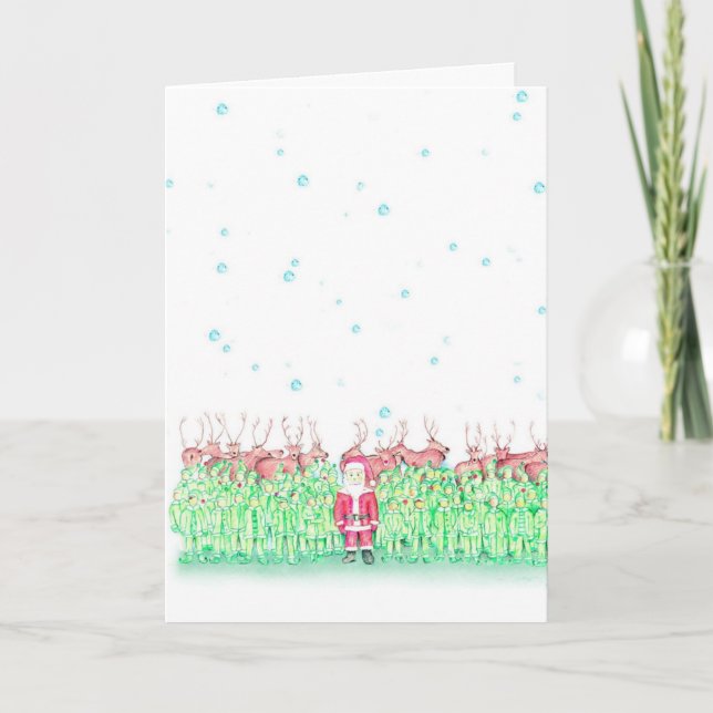 Carte de Noël de Père Noël de marathon pour le (Devant)