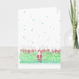 Carte de Noël de Père Noël de marathon pour le