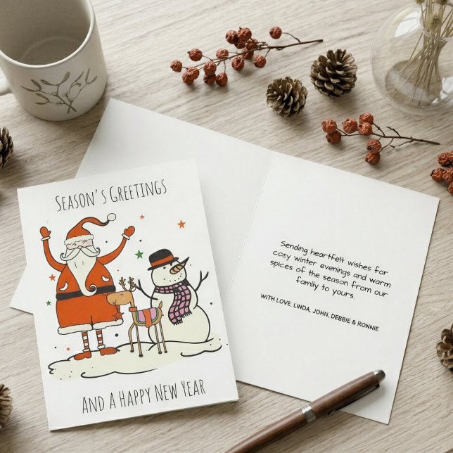 Carte de Noël de Père Noël Hygge Minimal (Créateur téléchargé)