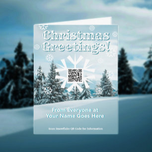 Carte de Noël de petite entreprise Snowflake Code