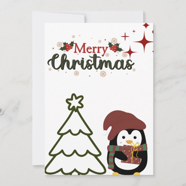 Carte de Noël de pingouin (Devant)