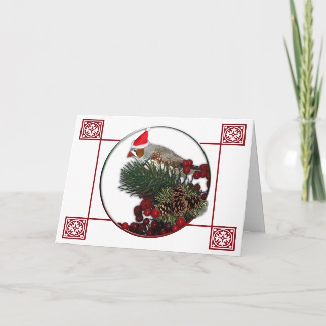 Carte de Noël de pinson 6 (Devant)