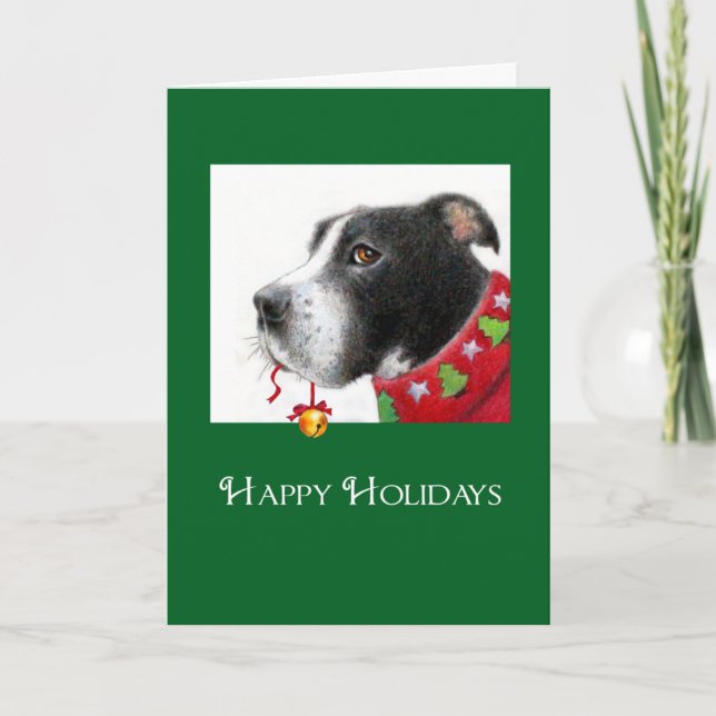 Carte de Noël de pitbull (Devant)