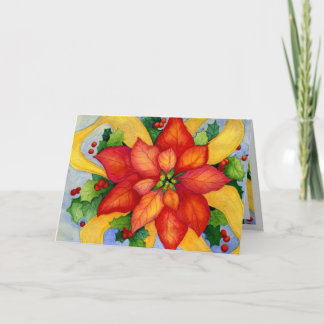 Carte de Noël de poinsettia de Ribboned