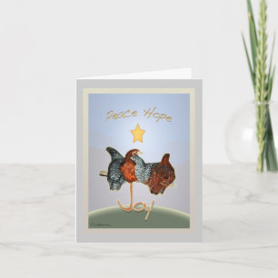 Carte de Noël de poulets de jardin d'enfance