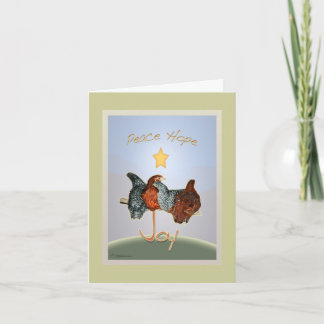 Carte de Noël de poulets de jardin pour bébé
