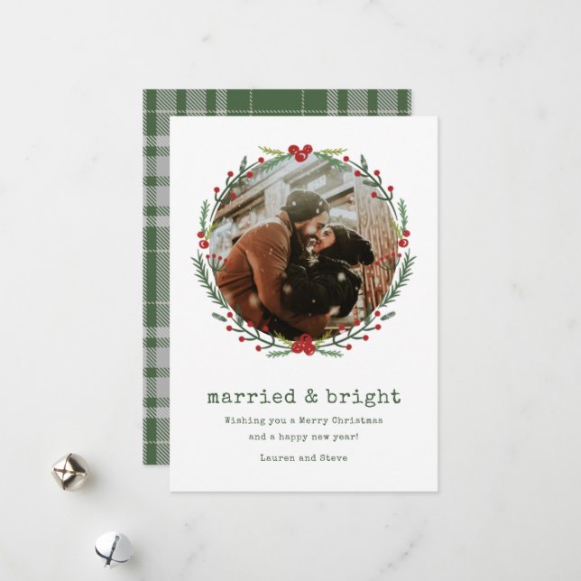 Carte de Noël de premier Noël en couple (Devant/Arrière en situation)