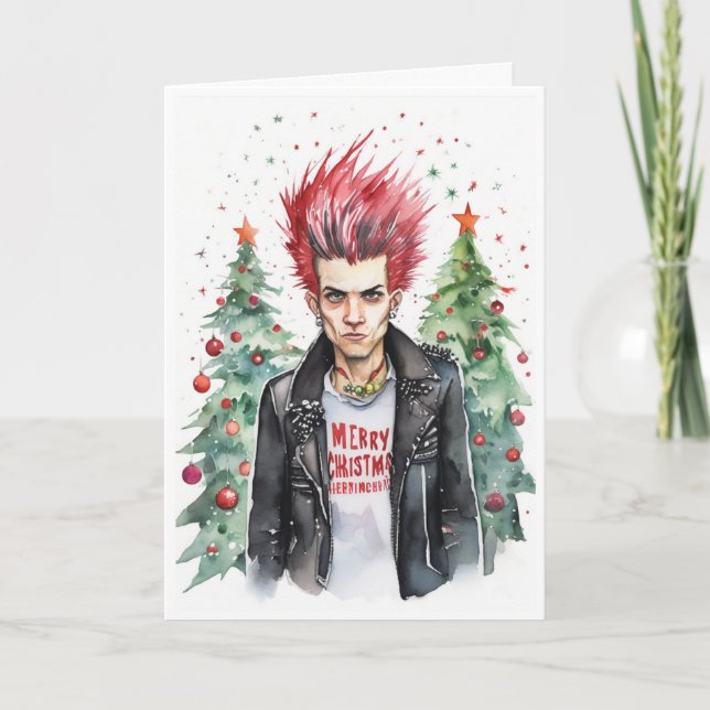 carte de Noël de punk rockeur (Devant)