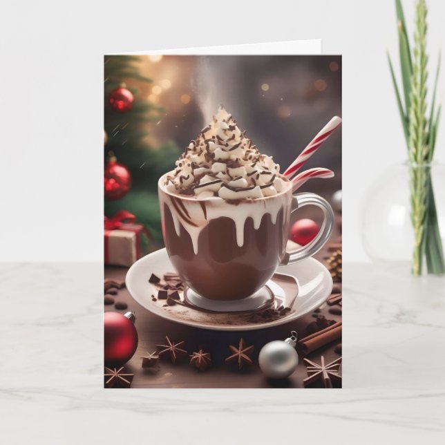 Carte de Noël de recette de chocolat chaud de Noël (Devant)