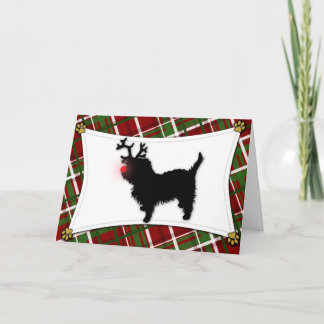 Carte de Noël de renne d'Affenpinscher
