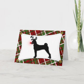 Carte de Noël de renne de Basenji