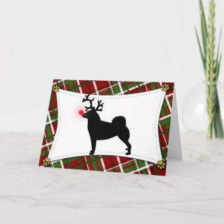 Carte de Noël de renne de Buhund de Norvégien