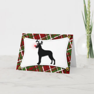 Carte de Noël de renne de great dane