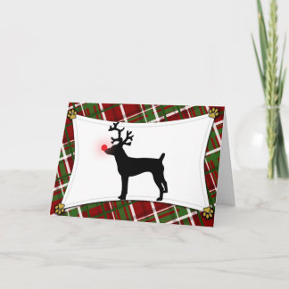 Carte de Noël de renne de Rat terrier