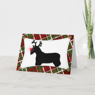 Carte de Noël de renne de Sealyham Terrier