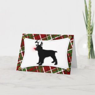 Carte de Noël de renne d'épagneul de springer