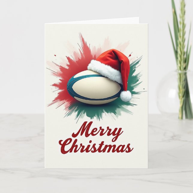 Carte de Noël de rugby (Devant)