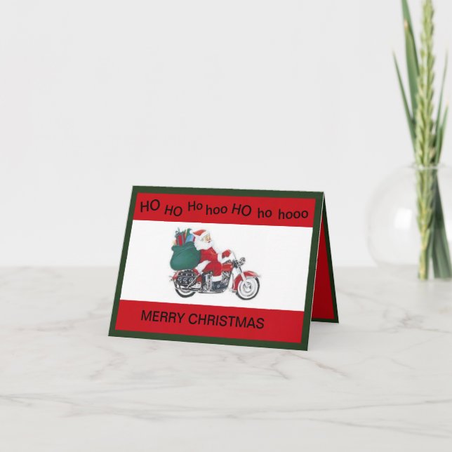 Carte de Noël de Santa à moto (Devant)