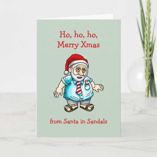 Carte de Noël de Santa en sandales (Devant)