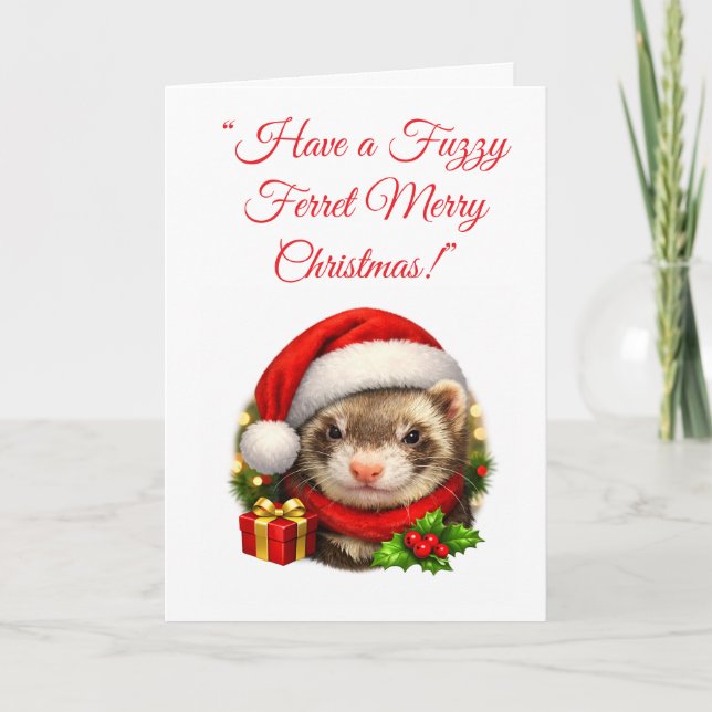 Carte de Noël de Santa Ferret (Devant)