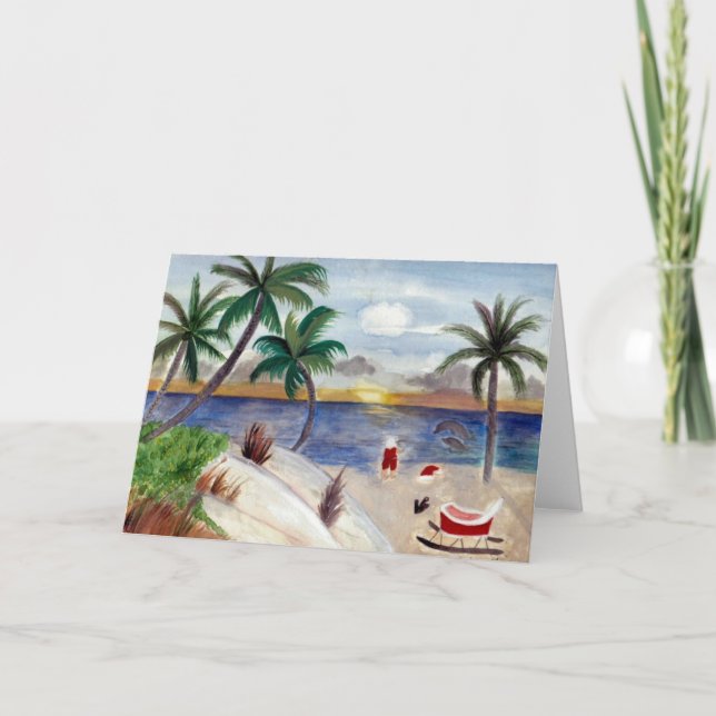 Carte de Noël de Santa's Beach Break (Devant)