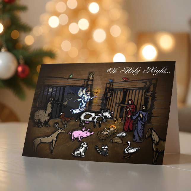 Carte de Noël de scène de nativité (Nativity Scene Christmas Card)