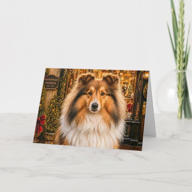 Carte de Noël de Shetland Sheepdog (Devant)