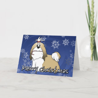 Carte de Noël de Shih Tzu de bande dessinée