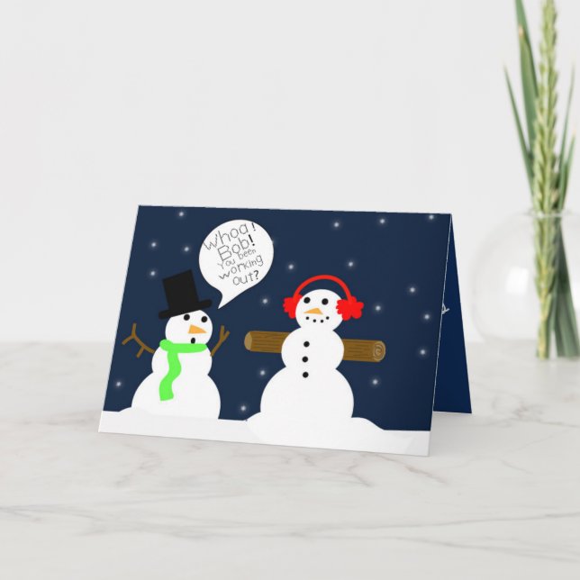 CARTE DE NOËL DE SNOWMAN FUNNY (Devant)