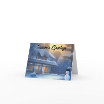 carte de noël de snowman house