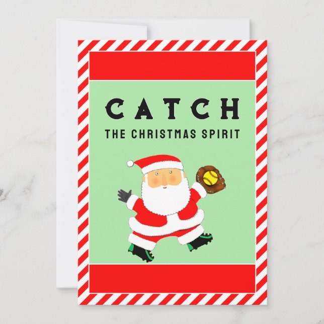 Carte de Noël de softball (Devant)