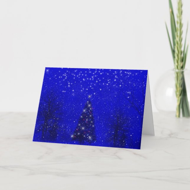 Carte de Noël de soirée d'hiver (Devant)