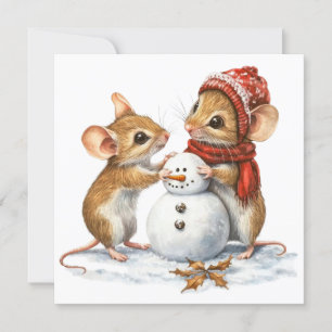 Carte de Noël de souris plat