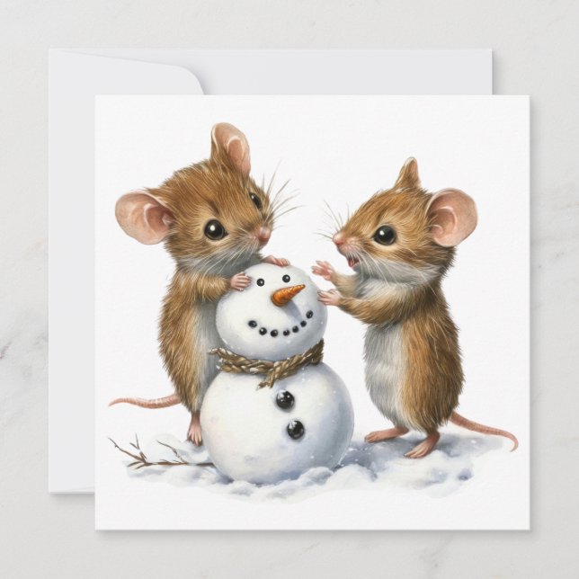 Carte de Noël de souris plat (Devant)
