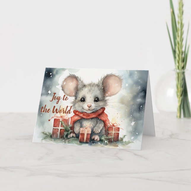Carte de Noël de souris Whimsical (Devant)