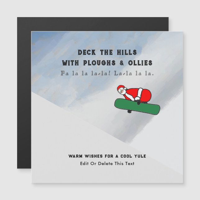 Carte de Noël de station de ski de snowboard (Devant / Derrière)