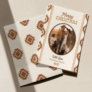 Carte de Noël de style occidental | Imprimée ou nu