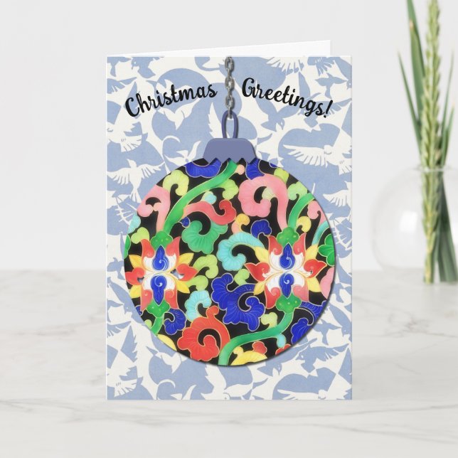 Carte de Noël de style Vintage bleu (Devant)