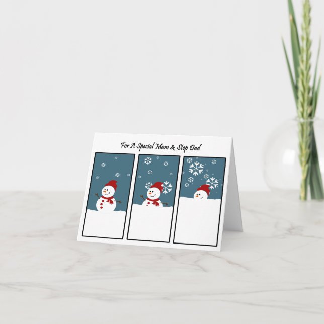 Carte de Noël de tempête de neige de maman et de (Devant)