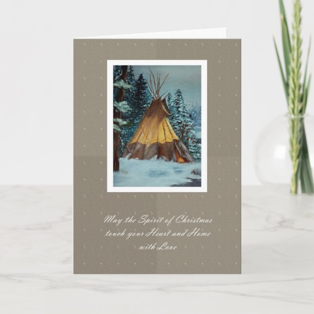 Carte de Noël de /Tipi de carte de peinture de (Devant)
