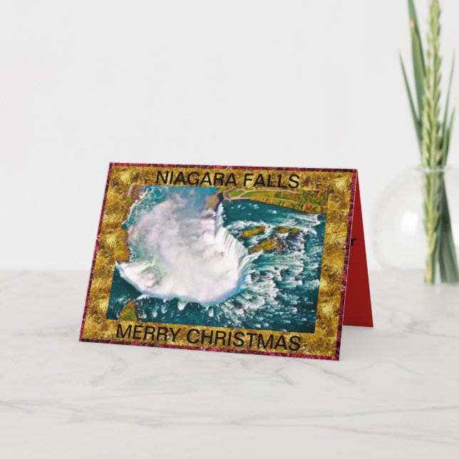 Carte de Noël de tir d'air de chutes du Niagara (Devant)