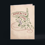 Carte de Noël de Tour Eiffel de Joyeaux Noël<br><div class="desc">Cette carte de voeux de Noël soutient Tour Eiffel dans schéma style de stylo-plume d'amusement, aussi bien que le "Joyeux Noël et la bonne année !" en français pour ce contact parisien supplémentaire. L'arrière - plan est une carte fanée d'antiquité de sépia de la France, pour bien plus de charme...</div>