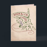 Carte de Noël de Tour Eiffel de Joyeaux Noël<br><div class="desc">Cette carte de voeux de Noël soutient Tour Eiffel dans schéma style de stylo-plume d'amusement, aussi bien que le "Joyeux Noël et la bonne année !" en français pour ce contact parisien supplémentaire. L'arrière - plan est une carte fanée d'antiquité de sépia de la France, pour bien plus de charme...</div>