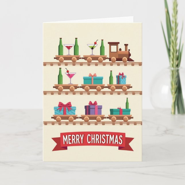 Carte de Noël de train Charmant (Devant)