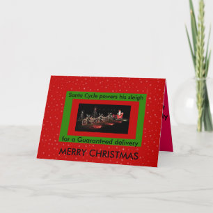 Carte de noël de traîneau à vélo