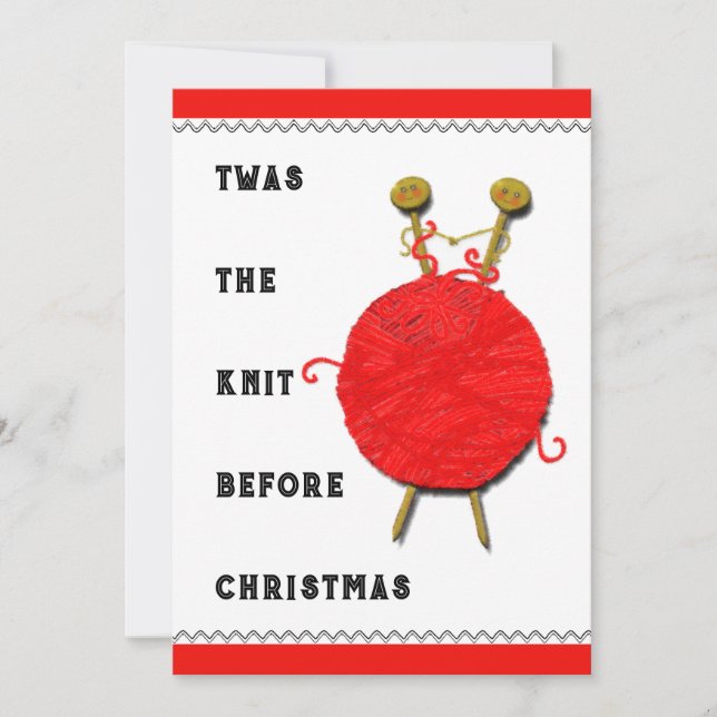 Carte de Noël de tricot de vacances (Devant)