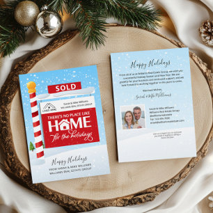 Carte de Noël de vente de maison pour les professi